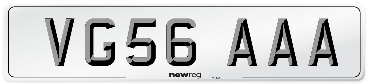 VG56 AAA Number Plate from New Reg